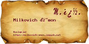 Milkovich Ámon névjegykártya